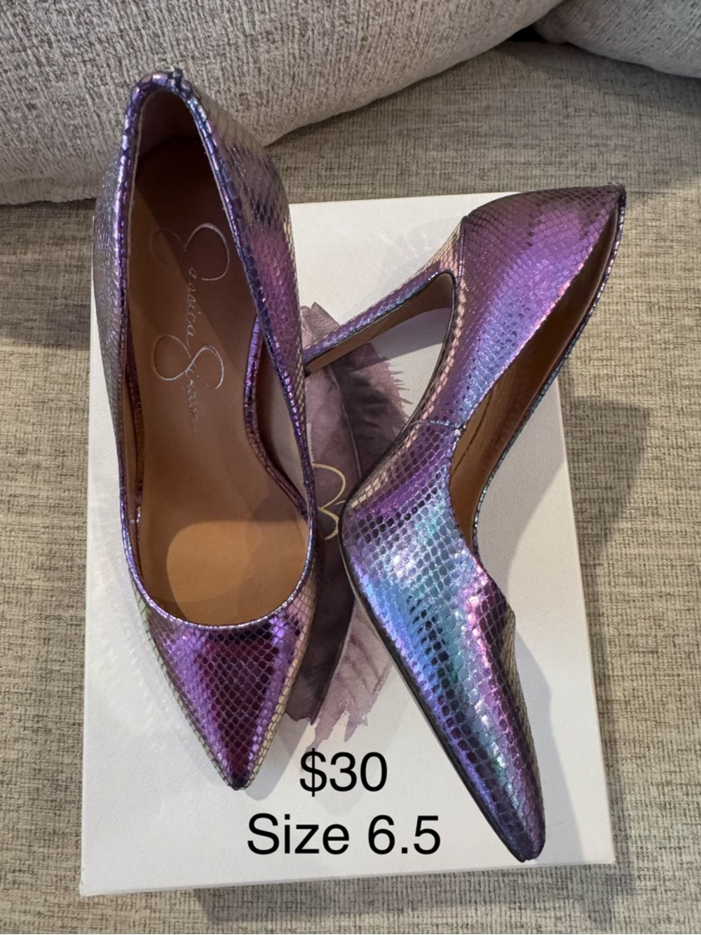 Jessica Simpson Iridescent Purple Pointed-Toe Pumps